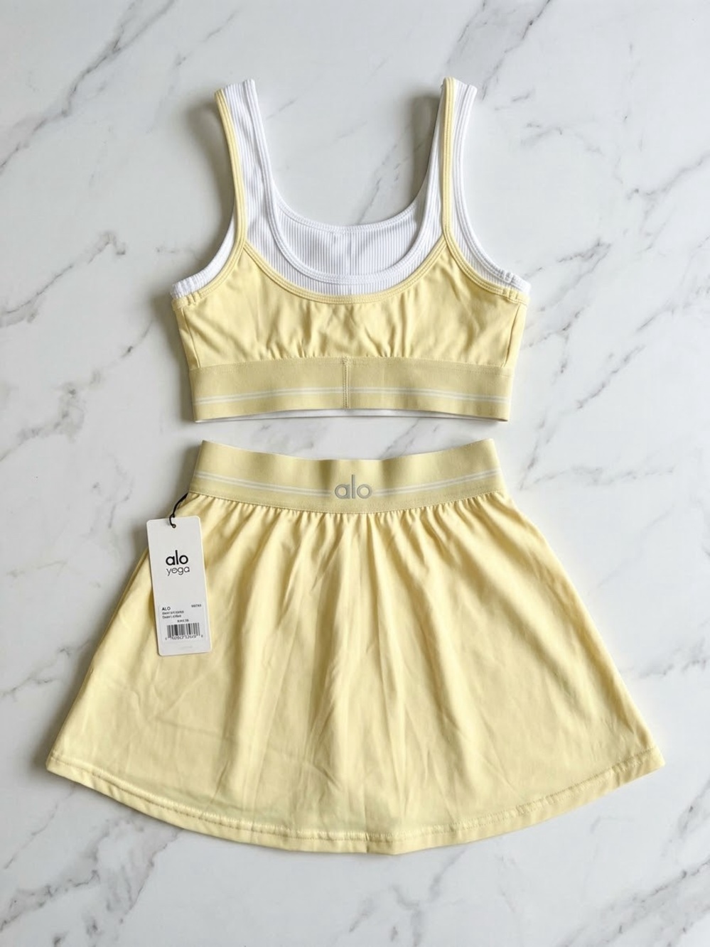 ALO Yoga Pale Yellow Circle Skirt